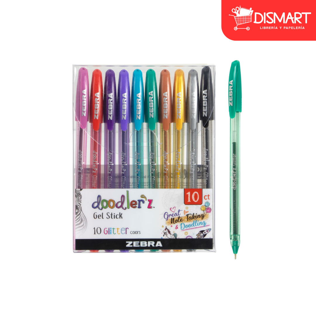 Boligrafo zebra doodlers 8917-67 estuche 10 col glitter