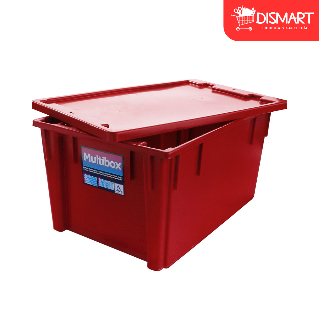 Caja para archivo multibox plastica oficio rojo