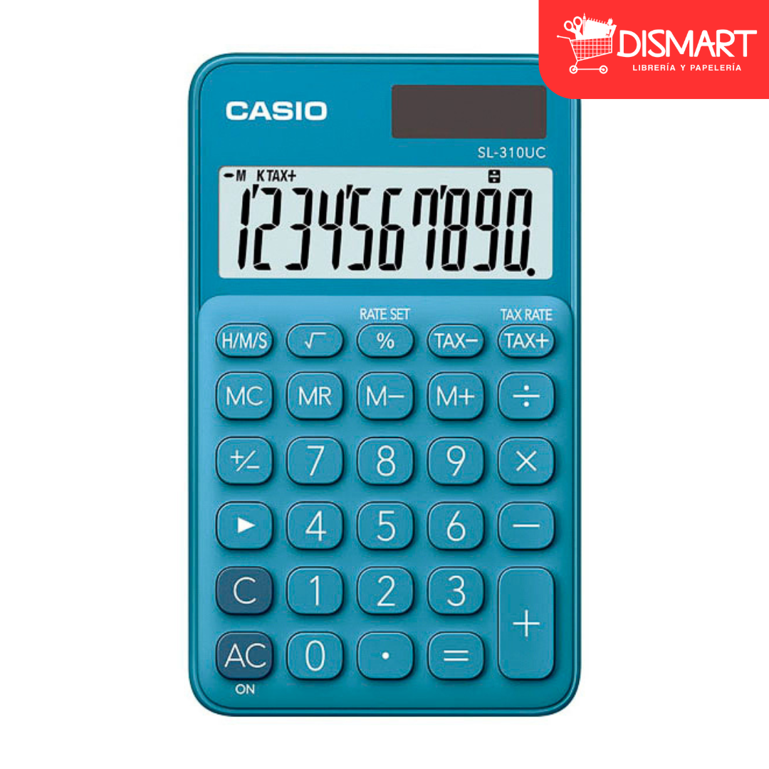Calculadora de bolsillo casio sl-310uc-bu 10 digitos celeste