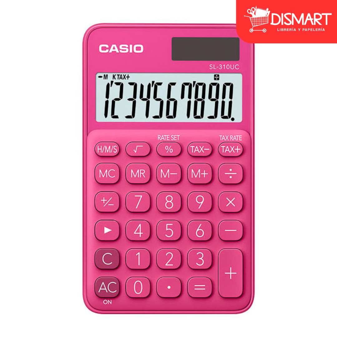 Calculadora de bolsillo casio sl-310uc-rd 10 digitos fuccia