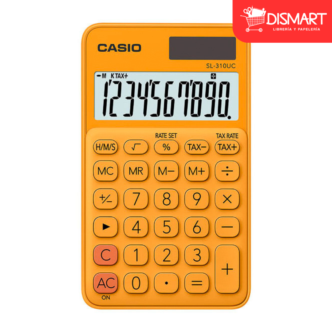 Calculadora de bolsillo casio sl-310uc-rg 10 digitos naranja