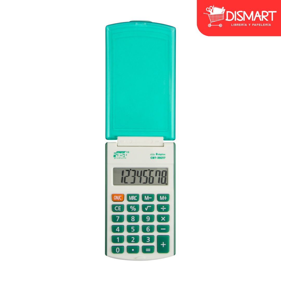 Calculadora de bolsillo fast cbt-39217 con tapa 8 dig verde