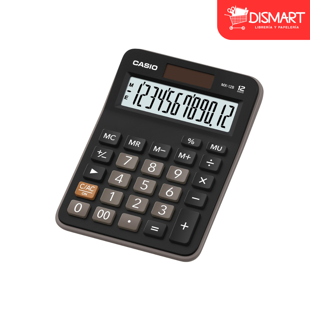 Calculadora de escritorio casio mx-12b-bk-w -dc 12 digitos negro