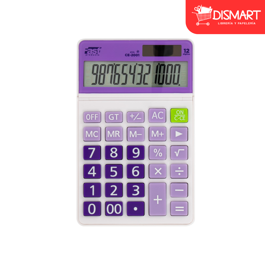 Calculadora de escritorio fast ce-2001 12 dig lila