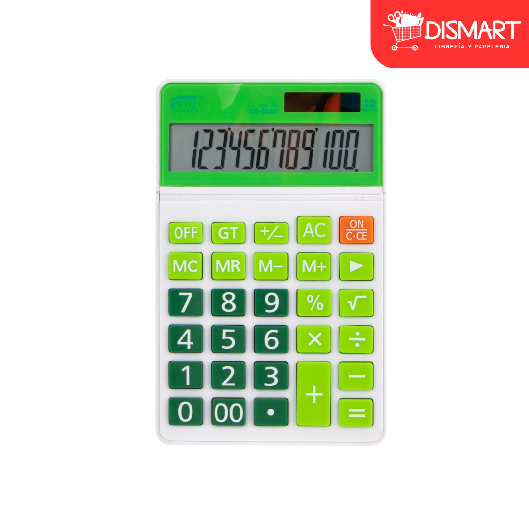 Calculadora de escritorio fast ce-2001 12 dig verde