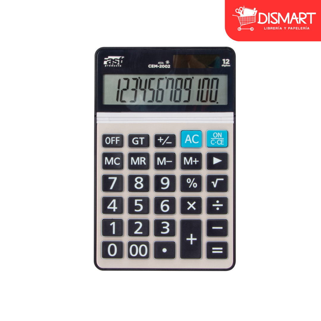 Calculadora de escritorio fast cem-2002 metalica 12 dig