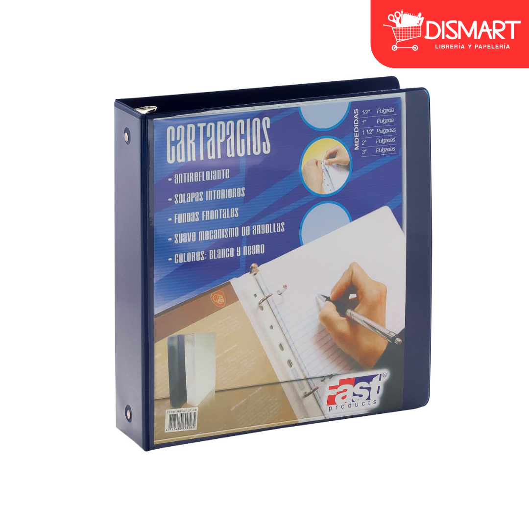 Cartapacio fast con funda 1 1/2" azul
