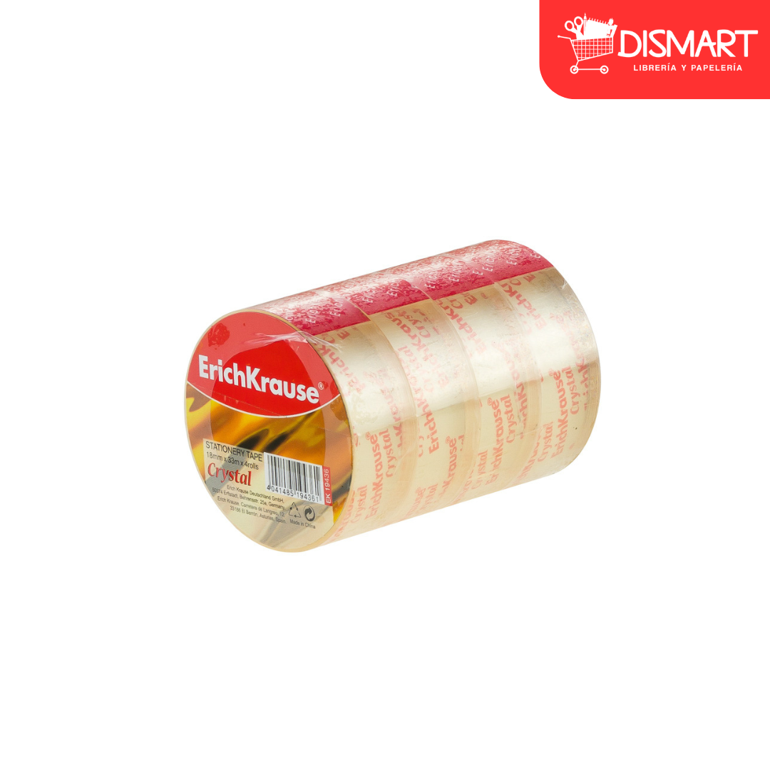 Cinta adhesiva erich krause cristal 19436 px4 18mmx33m