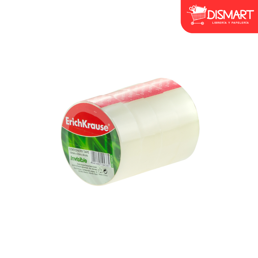 Cinta adhesiva erich krause invisible 19438 px4 18mmx33m