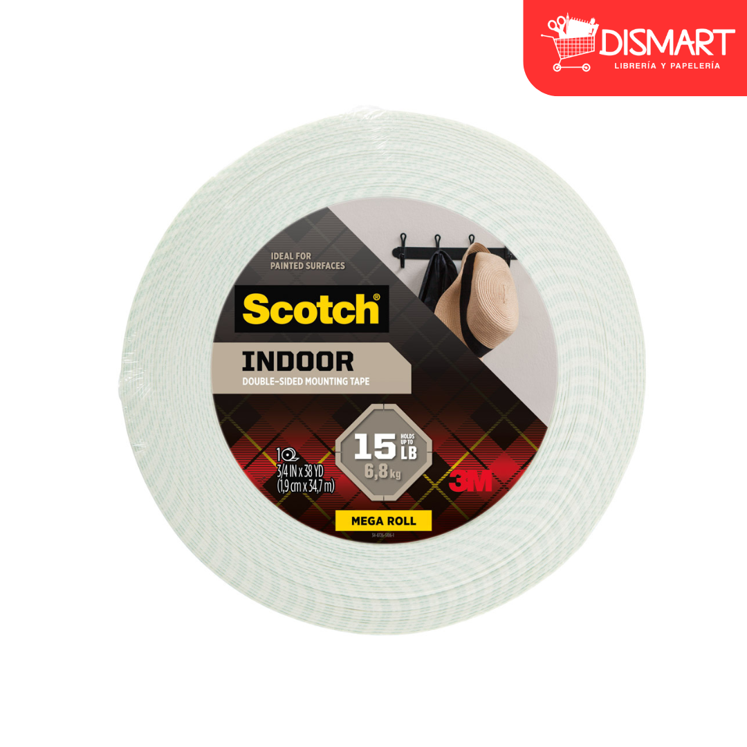 Cinta adhesiva scotch 110h-mr mounting 3/4"x38yds