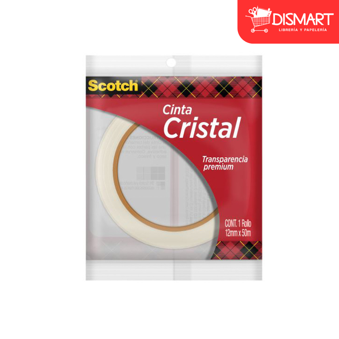 Cinta adhesiva scotch 1250b 600 cristal 12mmx50m