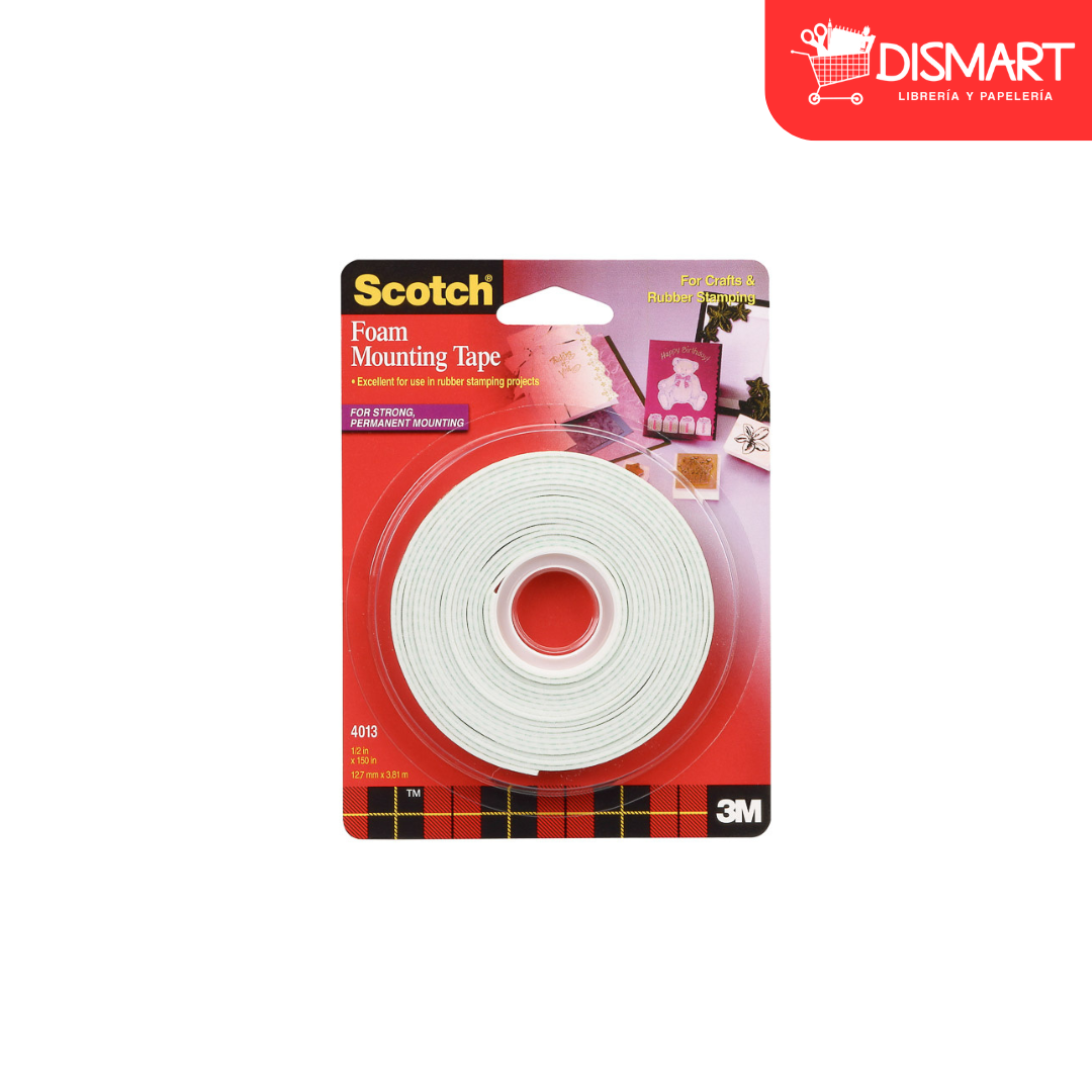 Cinta adhesiva scotch 4013 mounting 1/2"x150"