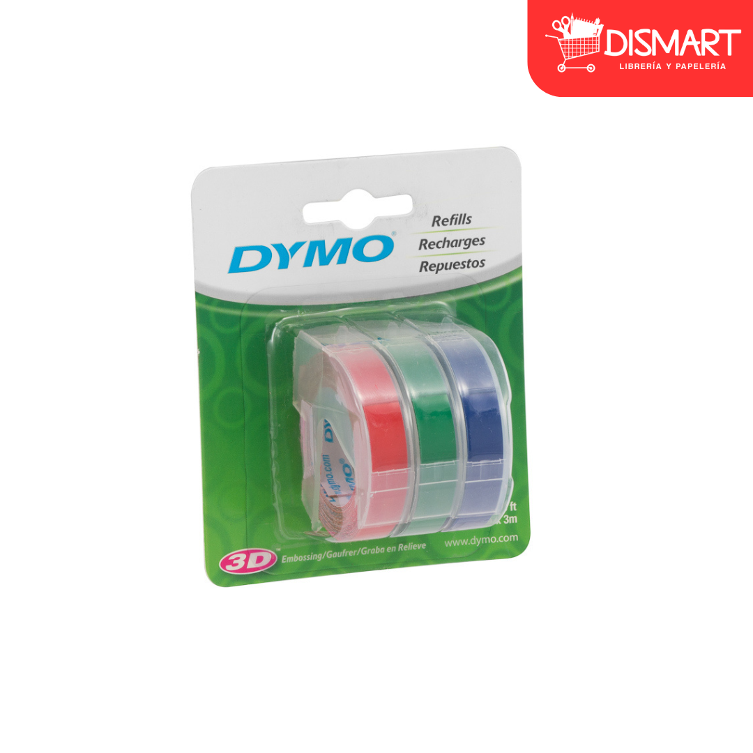 Cinta dymo 1741671 px3 rollos plastica colores