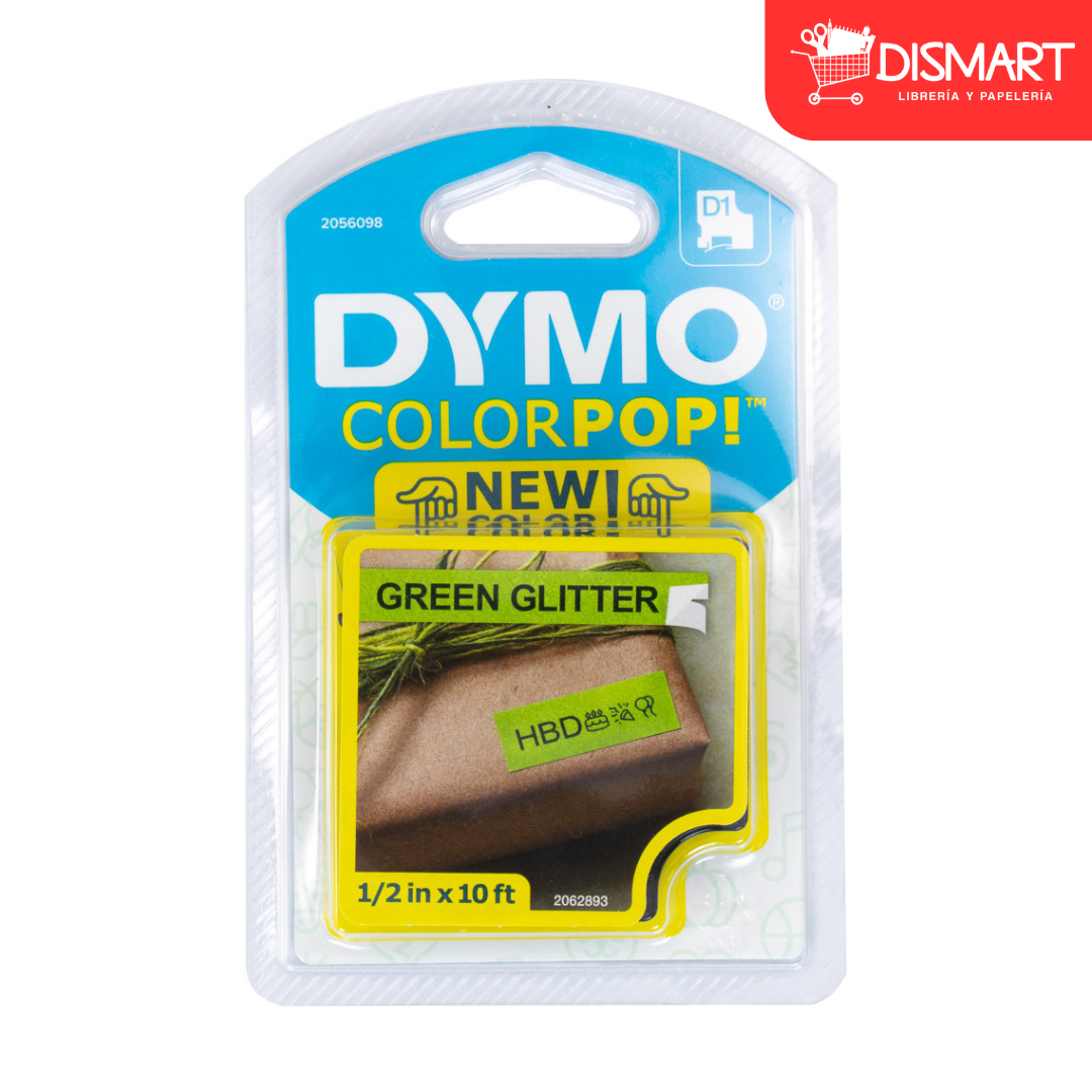 Cinta dymo 2056098 colorpop glitter verde