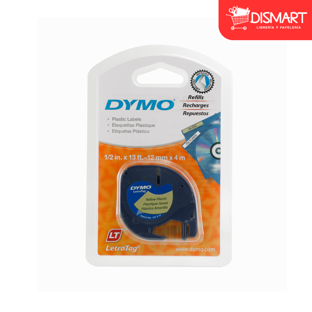 Cinta dymo 91332 letratag plastica amarillo