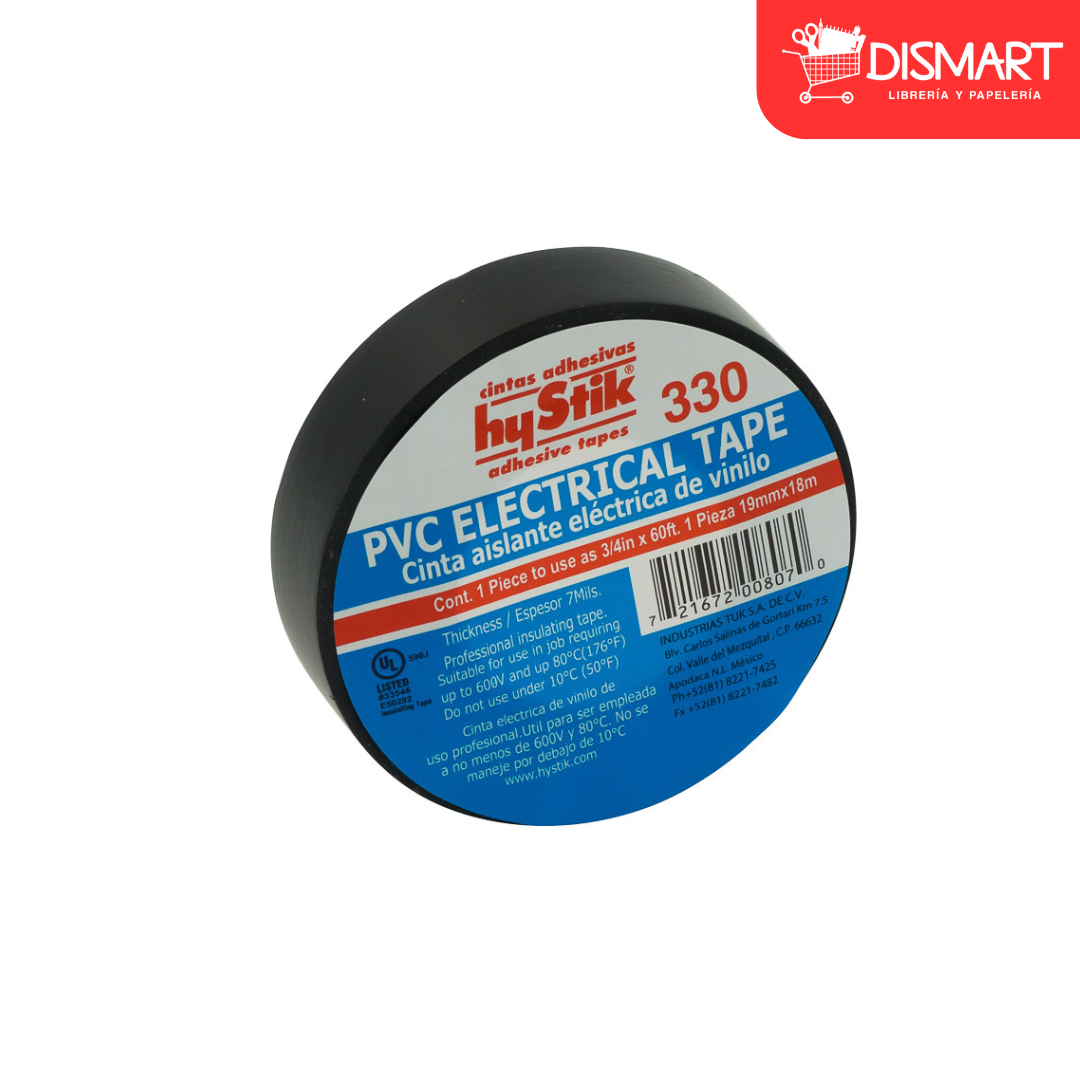 Cinta para aislar hystik 330 19mmx18mt profesional