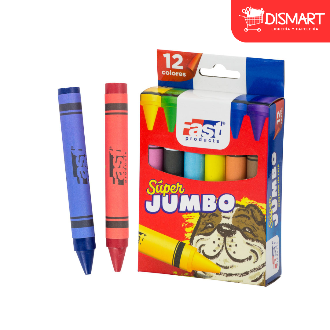 Crayon de cera fast 12 col super jumbo redondo