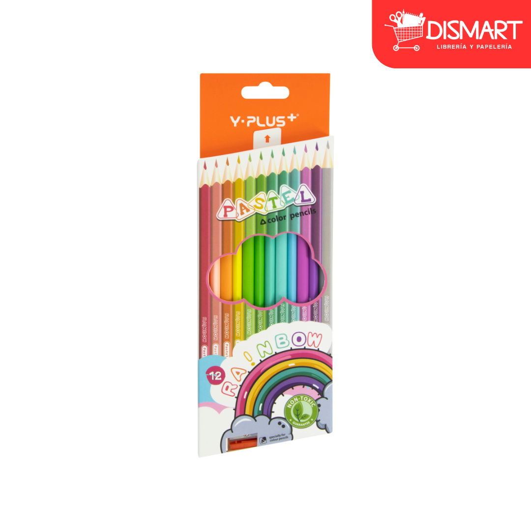 Crayon de madera y-plus pc200100 12col largo pastel