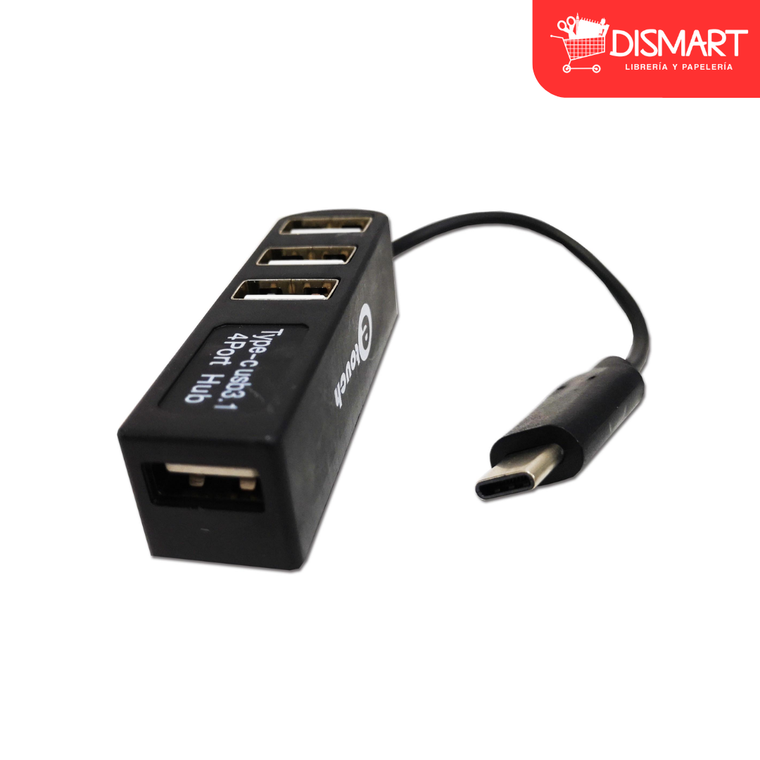 ADAPTADOR OTG TIPO C A 4 PUERTOS USB 2.0