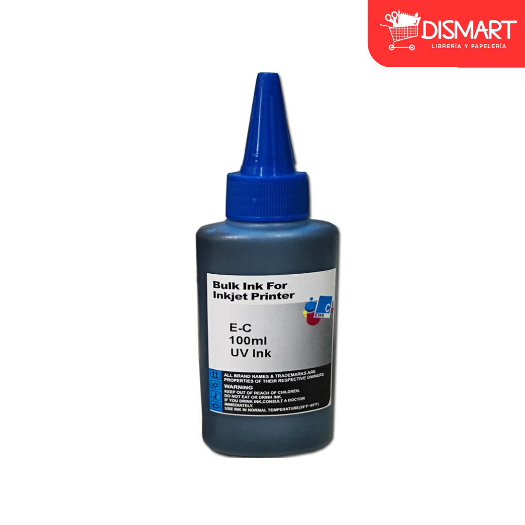 Tinta 100ml uv para impresora epson serie l color cyan etouch®