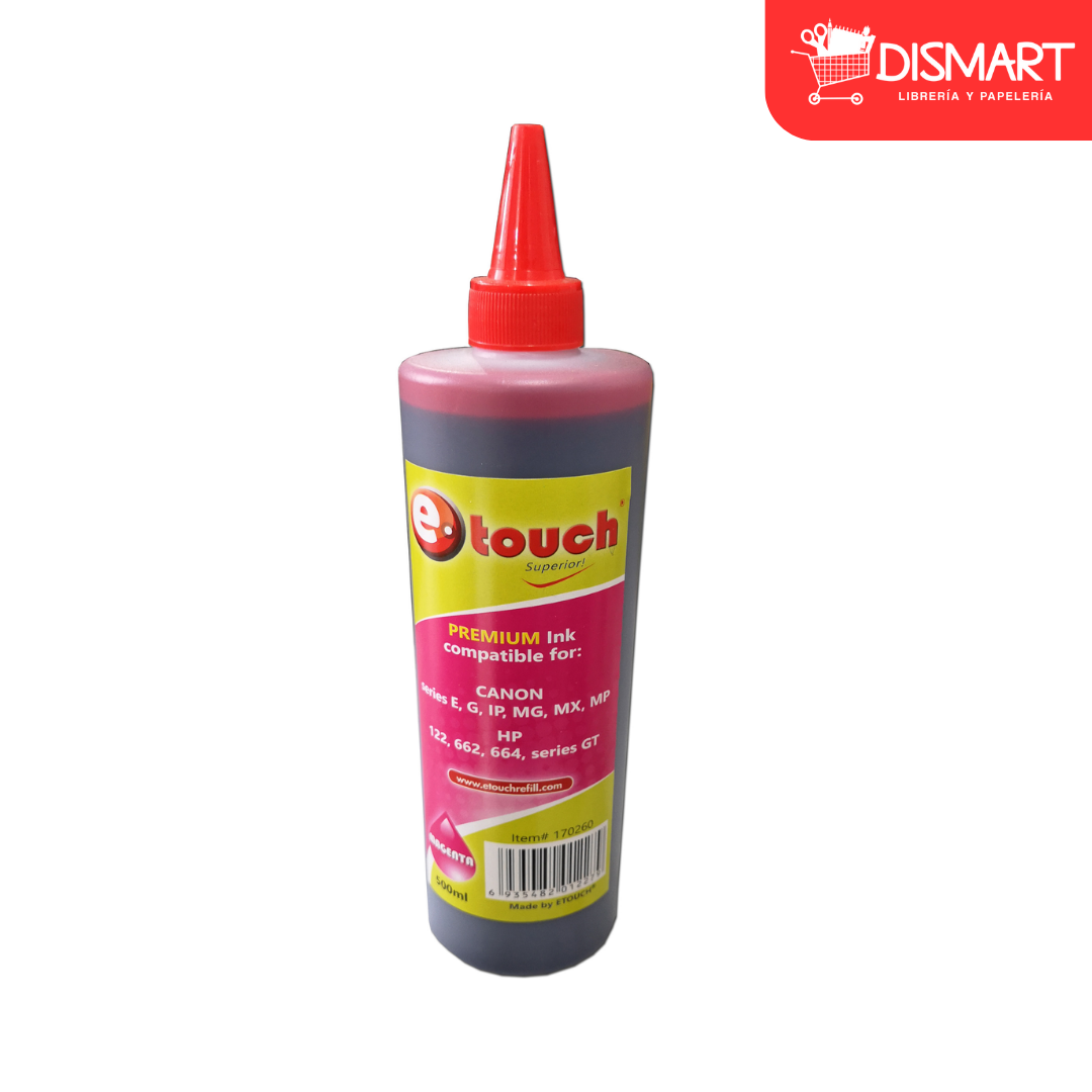 TINTA MEDIO LITRO UNIVERSAL CANON / HP MAGENTA ETOUCH®
