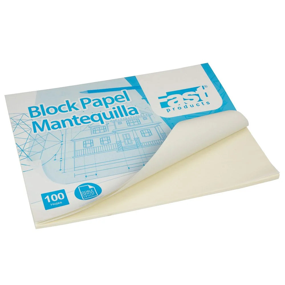 Block de Papel Mantequilla Fast Doble Oficio 13 x 17" – 100 Hojas