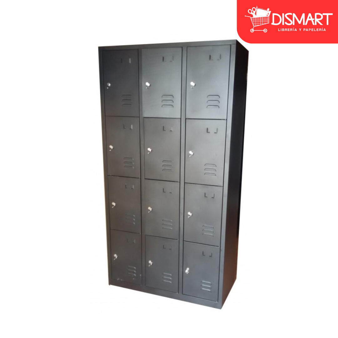 Locker Metalico 12 Puertas con Llave y Tirador (CNDO-12N)