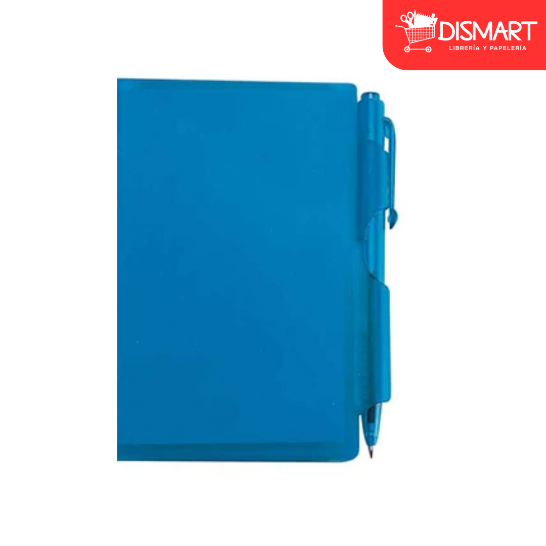 BLOCK DE NOTAS CON BOLÍGRAFO AZUL