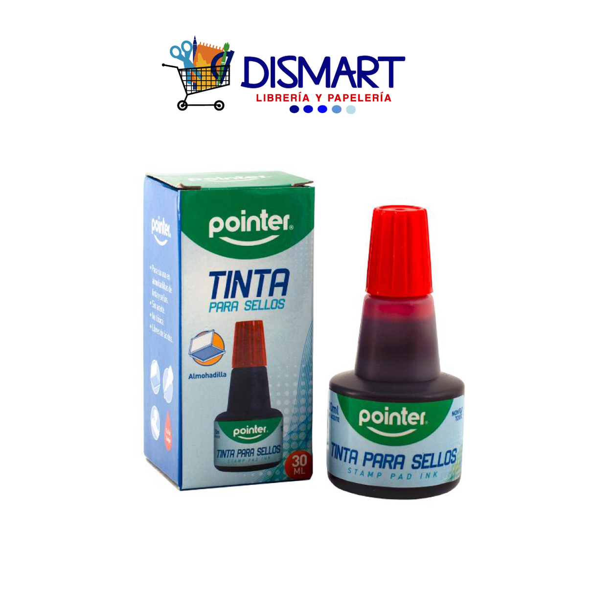 Tinta Almohadilla Gotero 30ml Rojo Pointer
