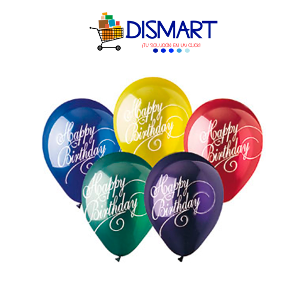 Globo Estándar #12 Feliz Cumpleaños Elegante Estándar 12pcs. Flexouniversal