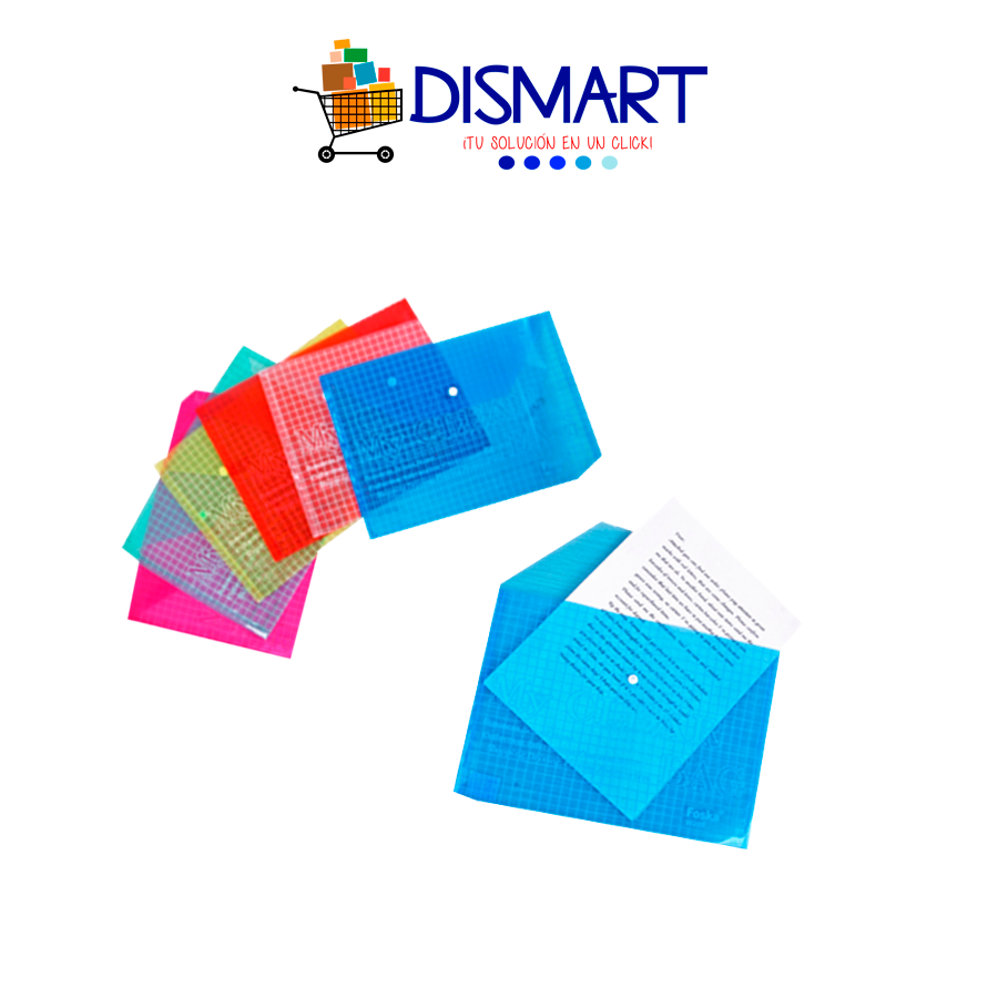 Sobre Plastico Broche Oficio colores surtidos