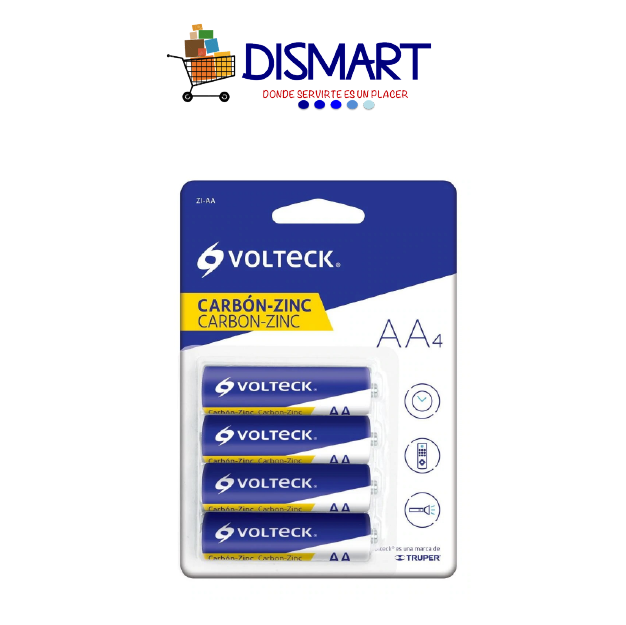 Baterías de Carbón AA Blíster x 4. Volteck