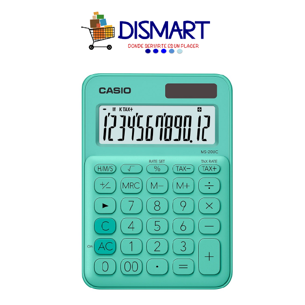 Calculadora de Escritorio Verde 12 Dígitos - Casio MS-20UC