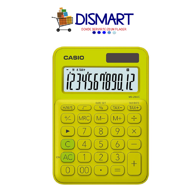 Calculadora de Escritorio Amarillo 12 Dígitos - Casio MS-20UC