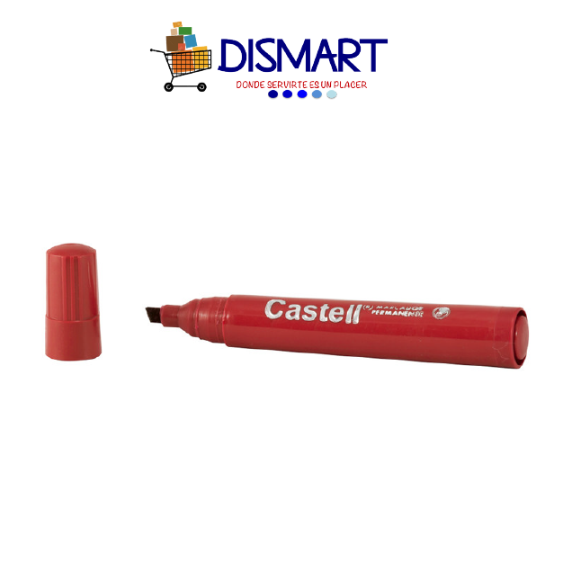 Marcador Permanente Punta Biselada Castell Rojo