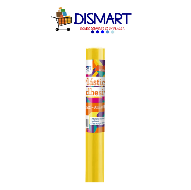 Plástico adhesivo contac rollo 45cm x 3mt. Amarillo. Fast