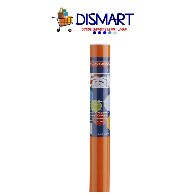 Plástico adhesivo contac rollo 45cm x 3mt. Naranja. Fast