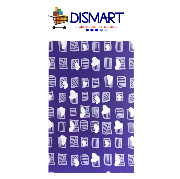 Cartulina Estampada T/Oficio Diseño Corazones morados