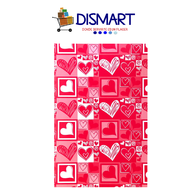 Cartulina Estampada T/Oficio Diseño Corazones Cuadros