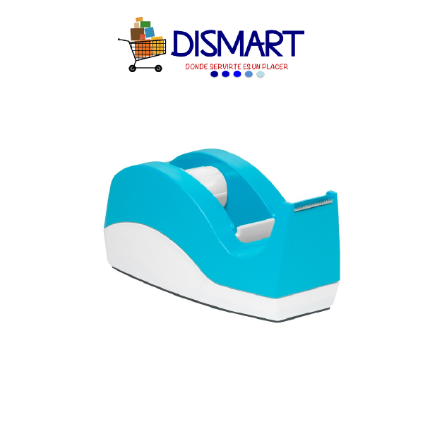 Dispensador de Tape Escritorio Mediano (1/2" y 3/4"). Fast. Celeste