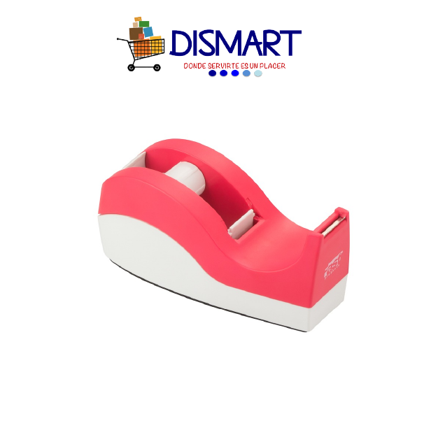 Dispensador de Tape Escritorio Mediano (1/2" y 3/4"). Fast. Rosado