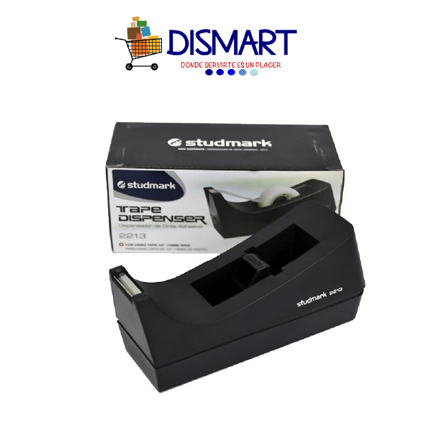 Dispensador de Tape Escritorio Mediano (1/2" y 3/4"). Negro Studmark