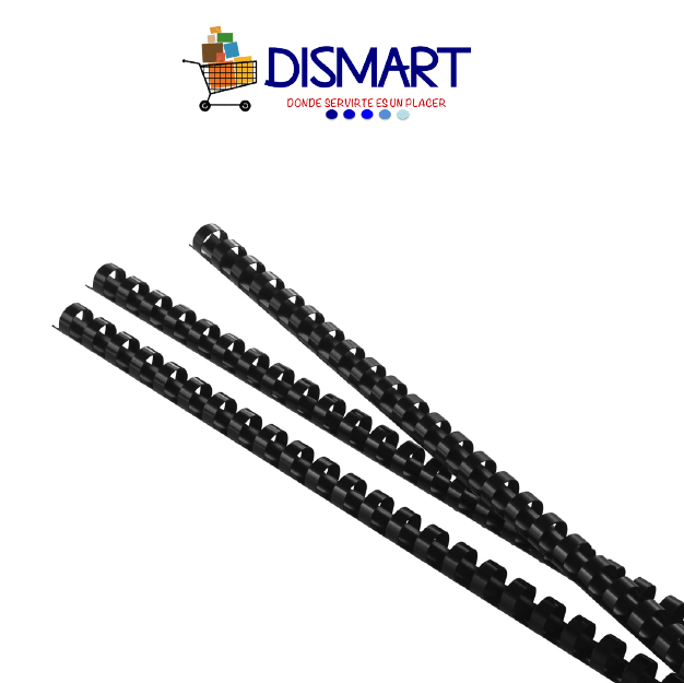 Espiral Plástico 21 Aros 14mm / 9/16" 100H 100pcs CB514 Negro Foska