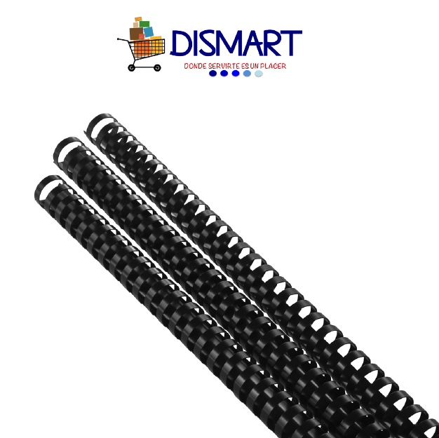 Espiral Plástico 21 Aros 25mm / 1" 210H 50pcs CB525 Negro Foska