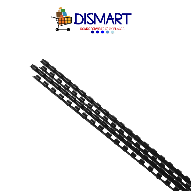 Espiral Plástico Aros 6mm / 1/4" 20H 100pcs Negro