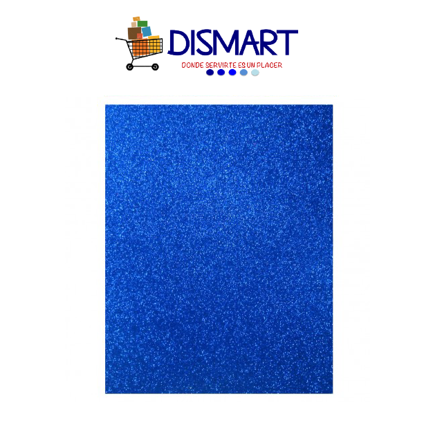 Foami Brillantina Hojas Carta Azul . Continental