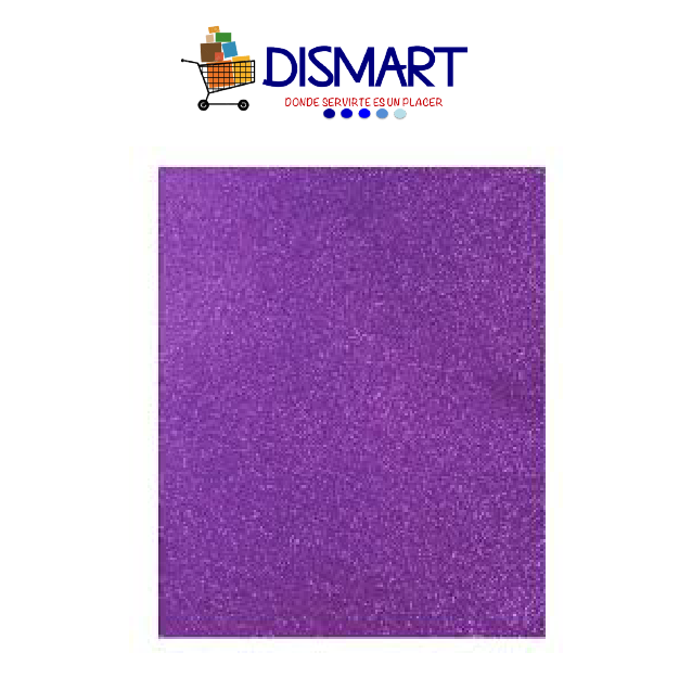 Foami Brillantina Hojas Carta Morado . Continental
