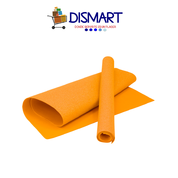Foami Brillantina Pliego 50x70cm Naranja . Continental