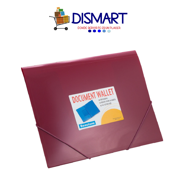 Folder Plástico Español. T/Carta. Rojo. Beautone