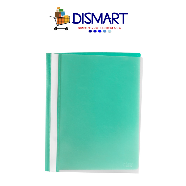 Folder Plástico Portada Transparente. T/Carta. Aqua
